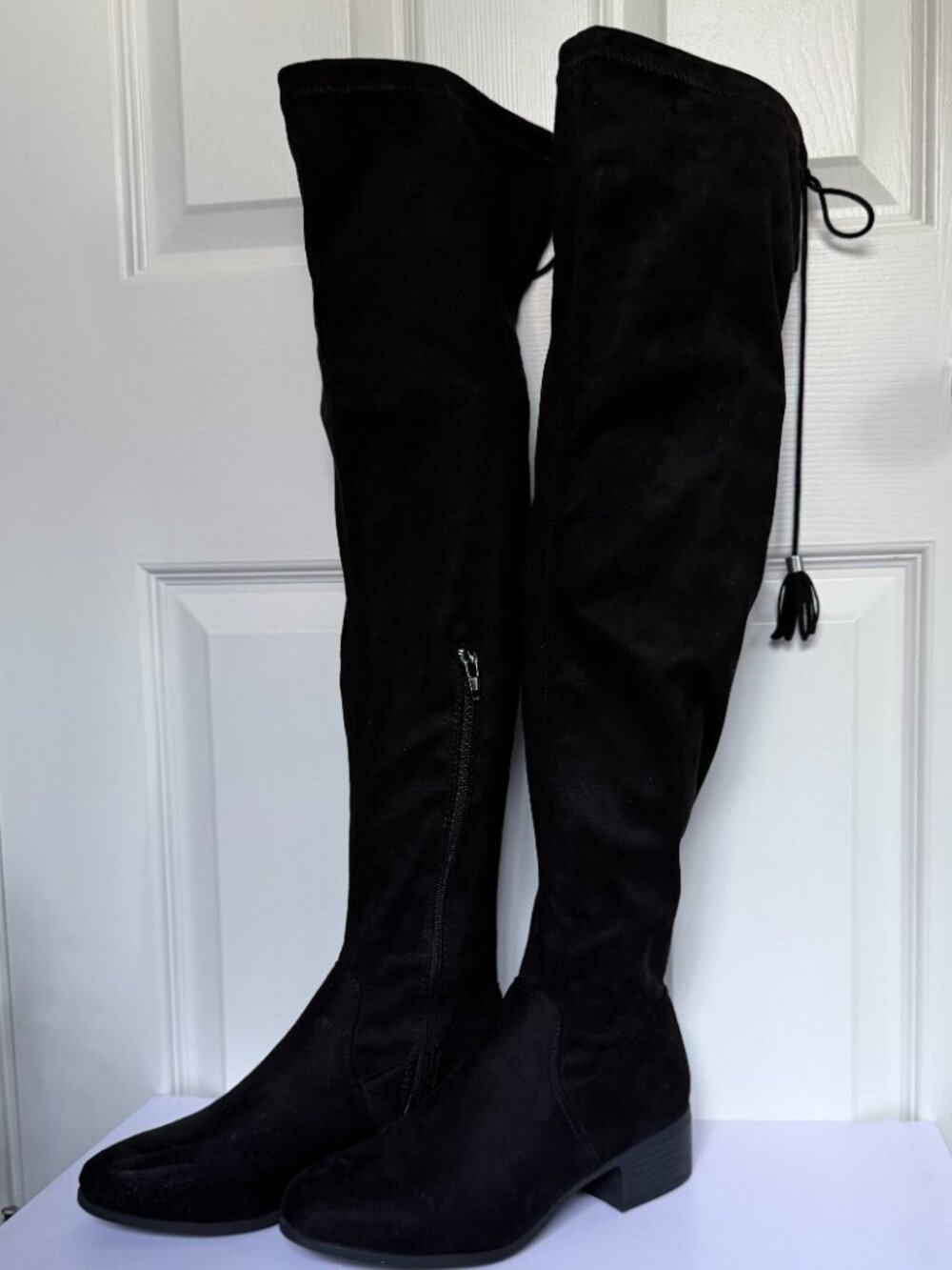 Madden Girl Women's Size 7 Prissley Black Suede Tassels Over The Knee Boots